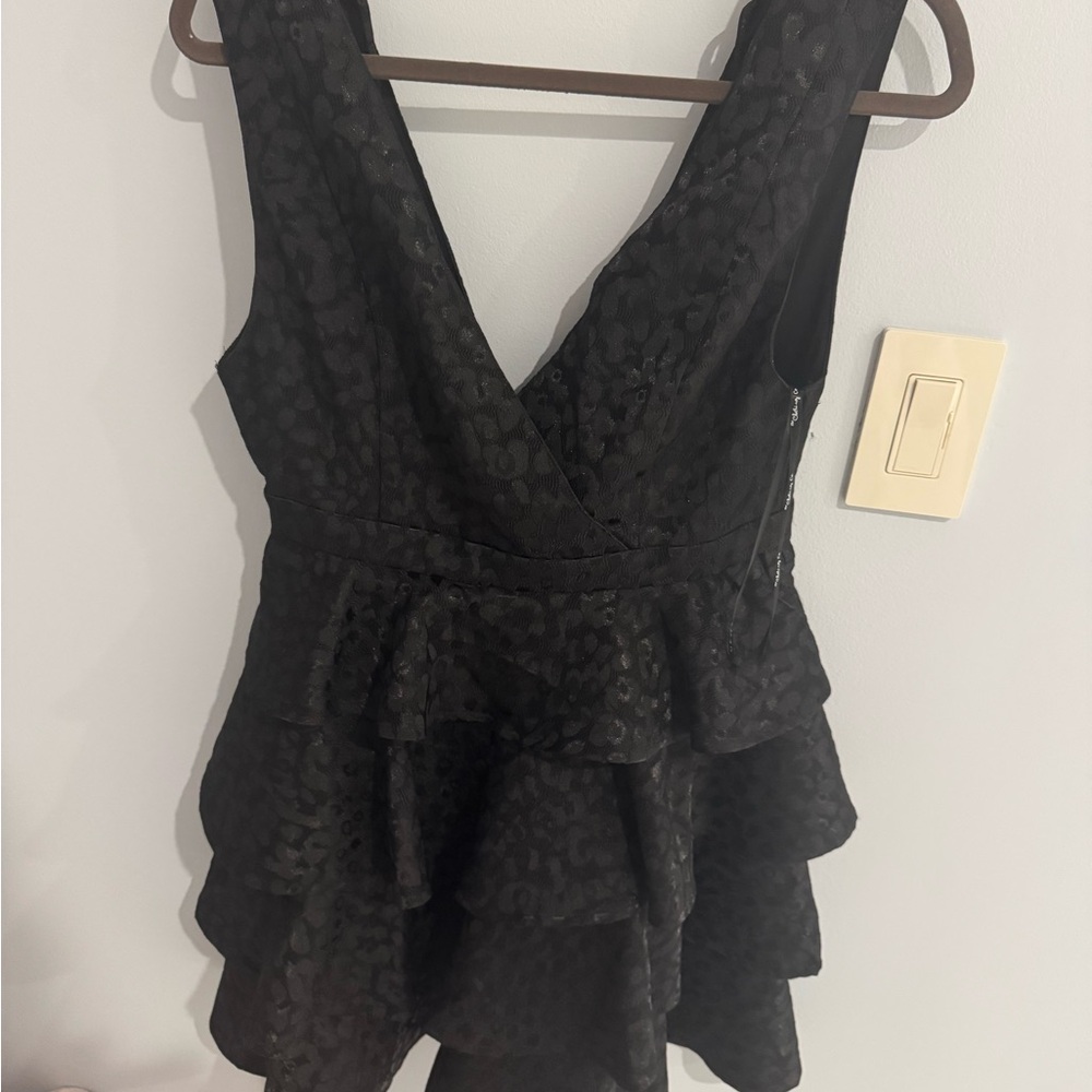 Black Sleeveless Ruffle Dress
